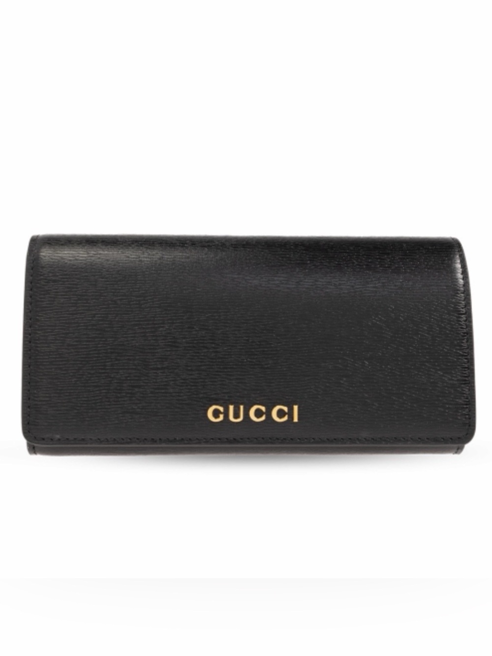 GUCCI logo leather long flap wallet